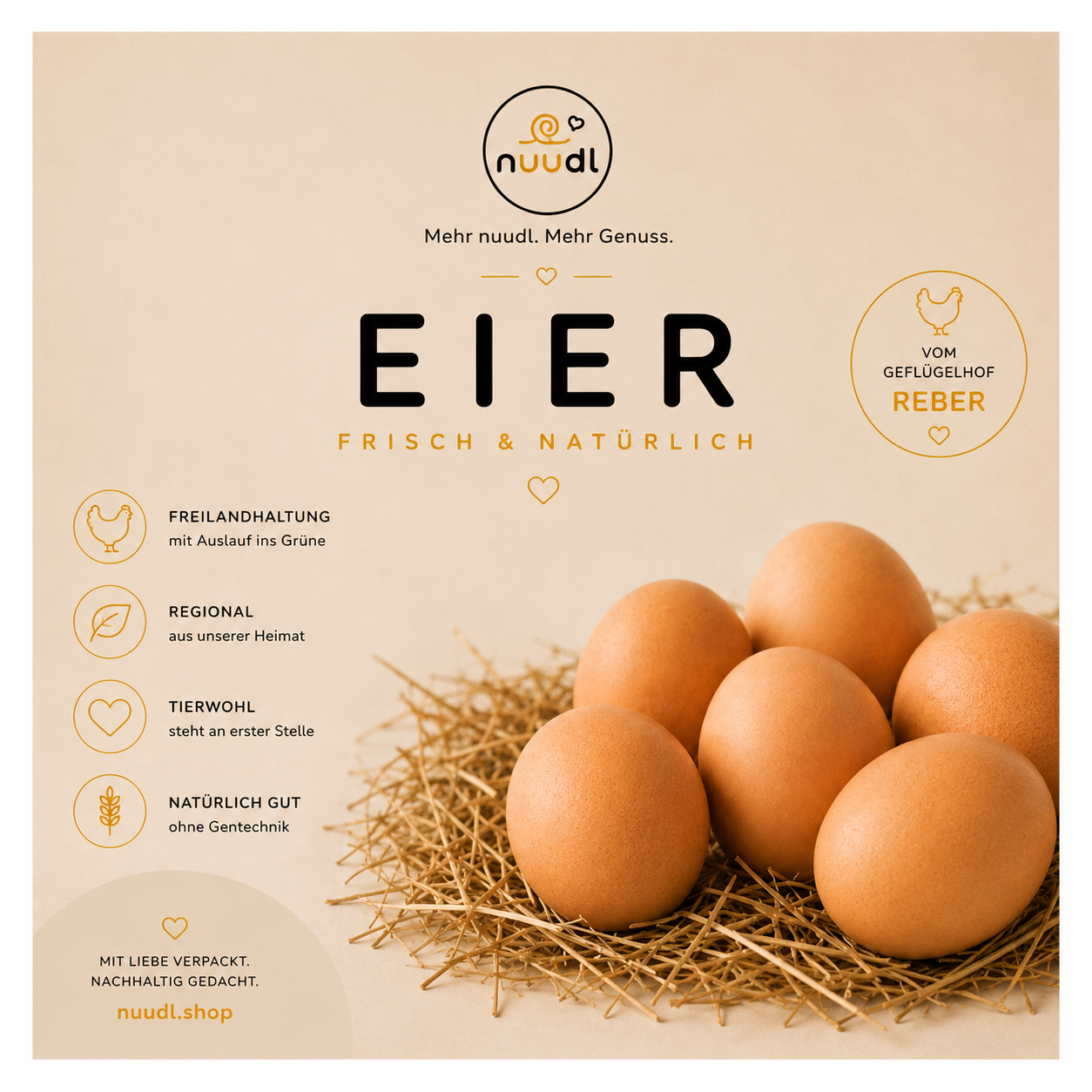 Frische Freilandeier 10 Stück Größe M